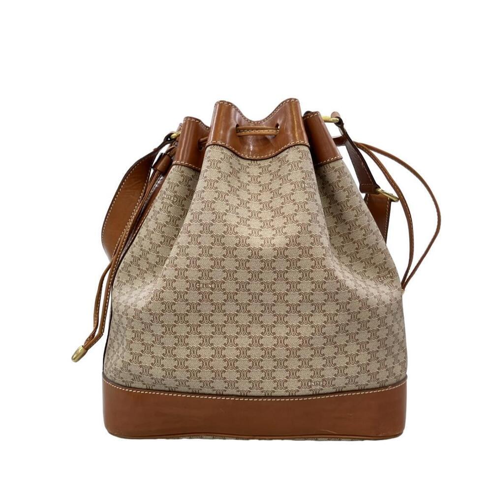 Celine Drawstring Macadam Bag Shoulder Brown
